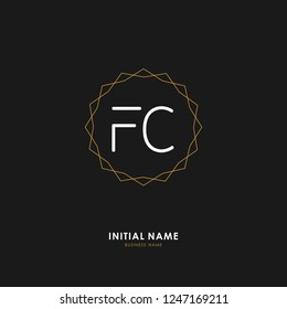 F C FC Initial logo letter with minimalist concept. Vector with scandinavian style logo.