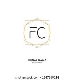 F C FC Initial logo letter with minimalist concept. Vector with scandinavian style logo.