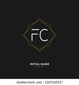 F C FC Initial logo letter with minimalist concept. Vector with scandinavian style logo.