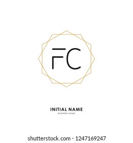 F C FC Initial logo letter with minimalist concept. Vector with scandinavian style logo.