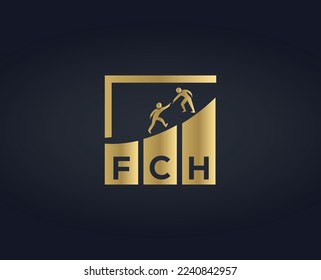 F C H Text typography logo design vector templates