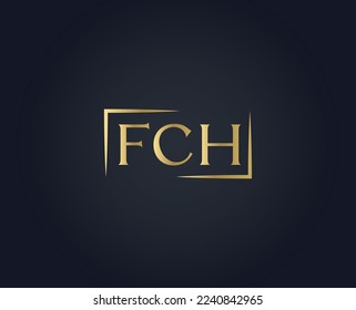F C H Text typography logo design vector templates