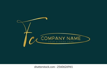 F c initial signature logo vectors eps file