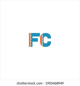 F C letter logo vector design on white color background. fc unique abstract icon design