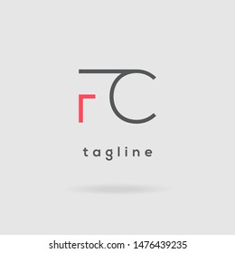 F & C Letters joint logo design vector template