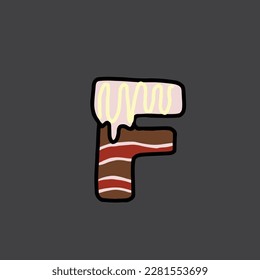 f from cake vector alphabet and number