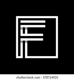 F Capital Letter Enclosed Square Overlapping Stock Vector (Royalty Free ...