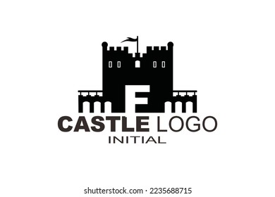 F Castle Letter logo template for your branding.