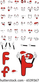 "F" CLAUS LETTER CARTOON IN VECTOR FORMAT VERY EASY TO EDIT