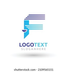 Logo de F colorido, logotipo de F, logotipo de F letra