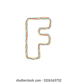 F Colorful String Letter Logo Icon Design