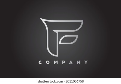 F creative grey gradient alphabet letter logo for business template. Professional icon design for lettering and identity 
