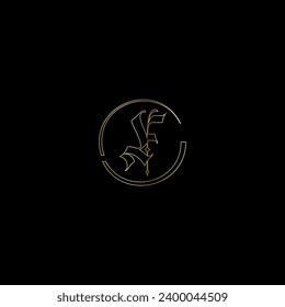 F creativo diseño de logotipo de letras modernas
