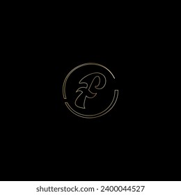 F creative modern letters logo design template