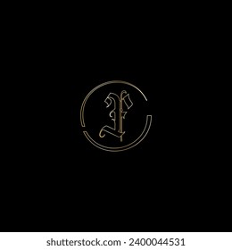 F creative modern letters logo design template