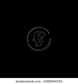 F creative modern letters logo design template