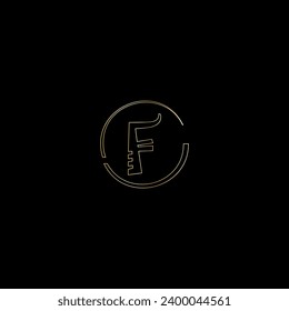 F creativo diseño de logotipo de letras modernas