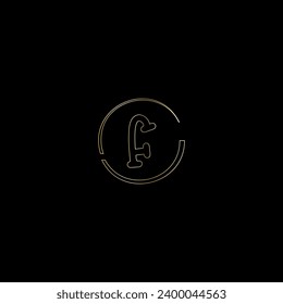 F creative modern letters logo design template