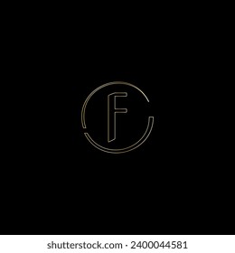 F creative modern letters logo design template