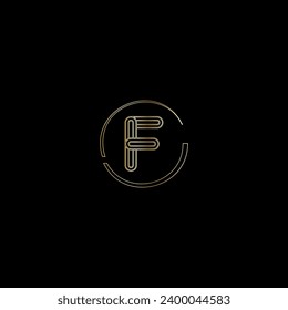F creative modern letters logo design template