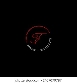 F creative modern letters logo design template