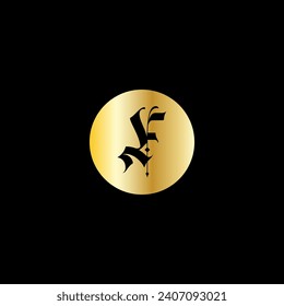 F creative modern letters logo design template