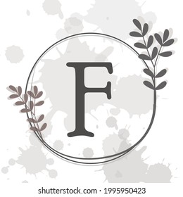 F - Creative and simple alphabet with leaves