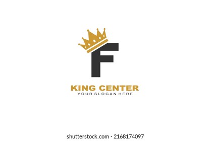 F Crown wash logo design inspiration. Vector letter template design for brand.