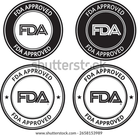 F D A approved seals FDA approved stamp