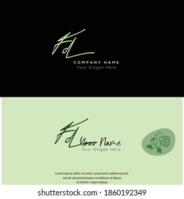 F D FD Initial letter handwriting and signature logo. Beauty vector initial logo .Fashion, boutique, floral and botanical