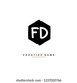 F D FD Initial logo template vector. Letter logo concept