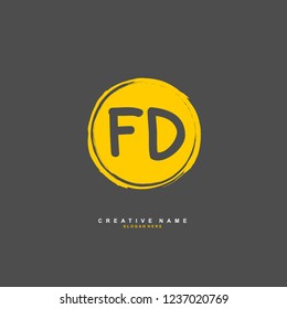 F D FD Initial logo template vector. Letter logo concept