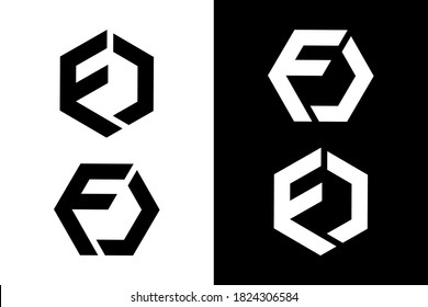 Letra F y D con concepto de hexágono. Muy adecuado para diversos fines comerciales, también para ícono, símbolo, logotipo y muchos más.