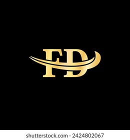 F D letter initials Logo Monogram luxury serif Logotype vector of business name Minimalist art design