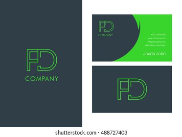 F & D Letter logo, with Business card
