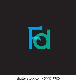 F and D  Letter logo design vector element