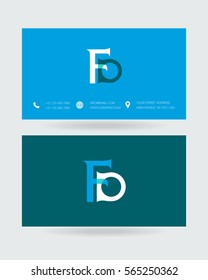 F & D Letter logo design vector element