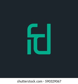 F and D Letter logo design vector element