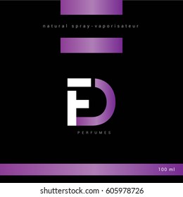 F & D Letter logo design with packaging design vector template