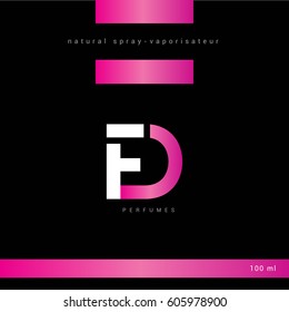 F & D Letter logo design with packaging design vector template