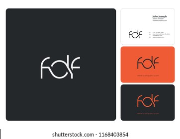 F D F Letters Joint logo icon and business card vector template.