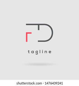 F & D Letters joint logo design vector template