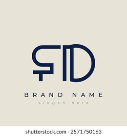 F and D logo design. FD abstract Letters Logo Monogram. This logo design is the process of creating a visual symbol that represents a brand, company, or individual.