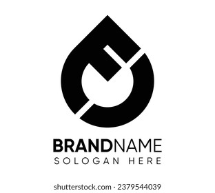 Plantilla vectorial de diseño de logotipo F D