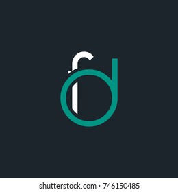 F D round letter logo design template