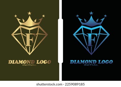 F diamond Letter logo template for your branding.