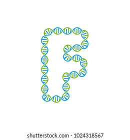 F Dna Letter Logo Icon Design
