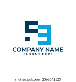"F" and "E" combined in a unique geometric design. Blue color conveys trust and technology. Suitable for tech companies and businesses seeking a strong and professional brand identity.