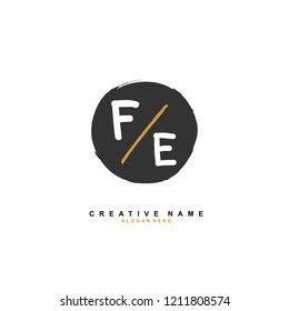 F E FE Initial abstract logo concept vector