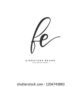 F E FE Initial letter handwriting and  signature logo concept design